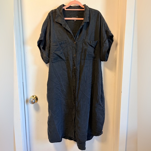 Silver Jeans Dresses & Skirts - Silver Jeans Casual Black Denim Style Button-Up Dress 2xl